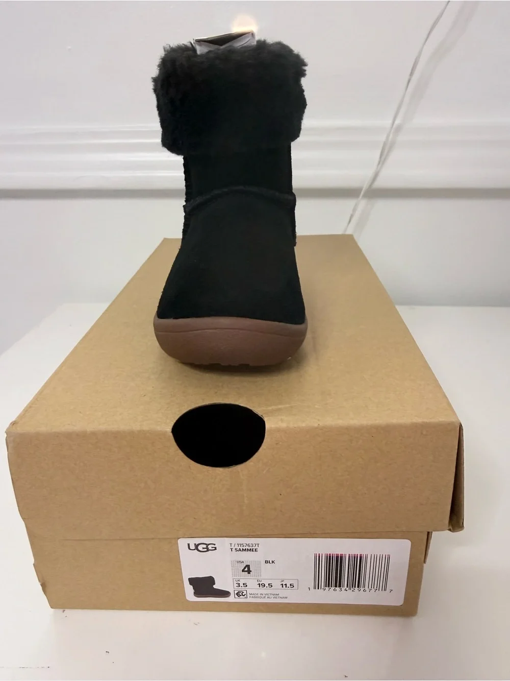 UGG Black Shearling Cuff Mini Boot